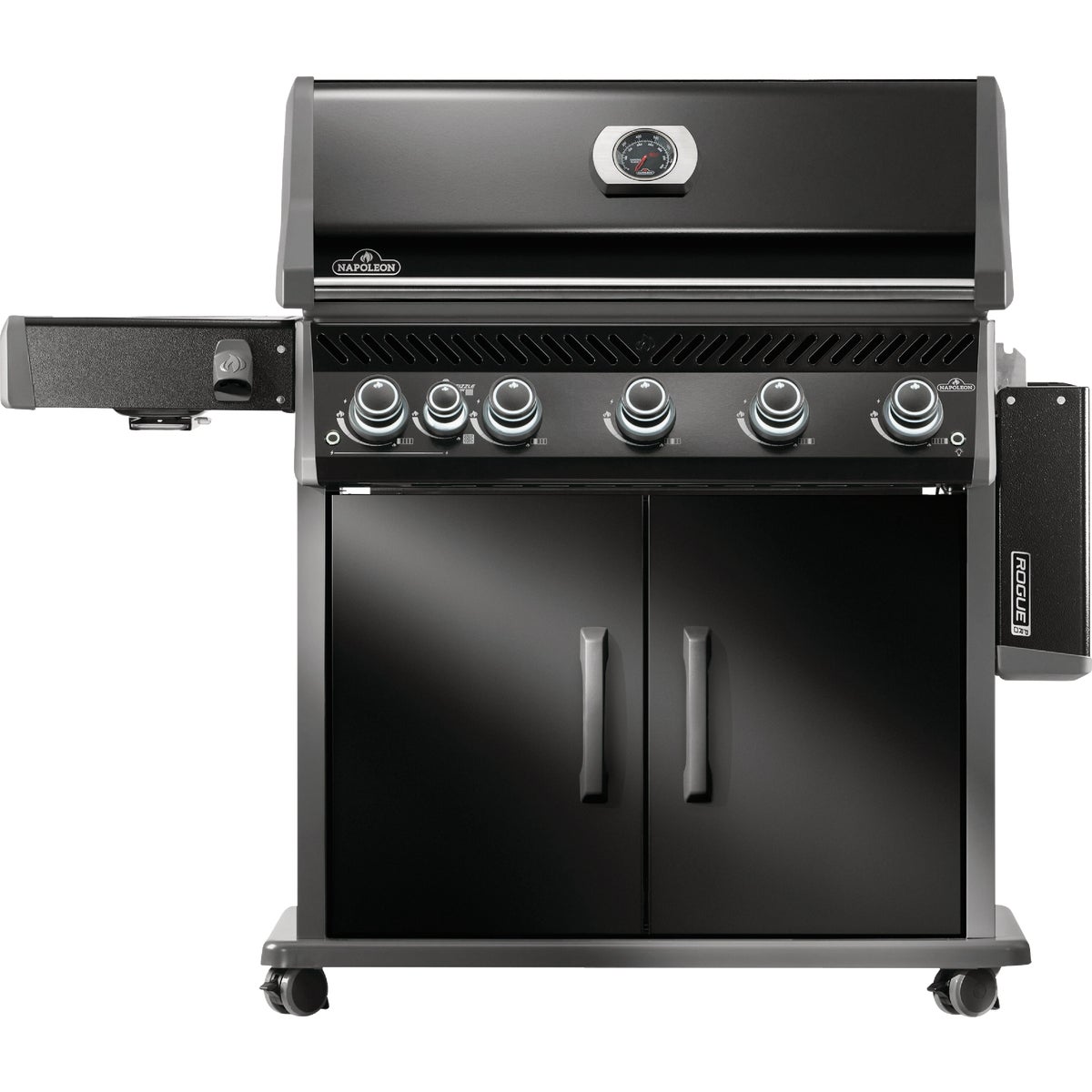 Napoleon Rogue Pro 625 5-Burner Natural Gas Grill with Infrared Side Burner, Black Image 5