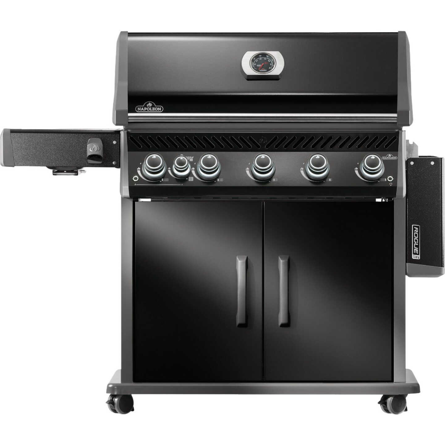 Napoleon Rogue Pro 625 5-Burner Natural Gas Grill with Infrared Side Burner, Black Image 5
