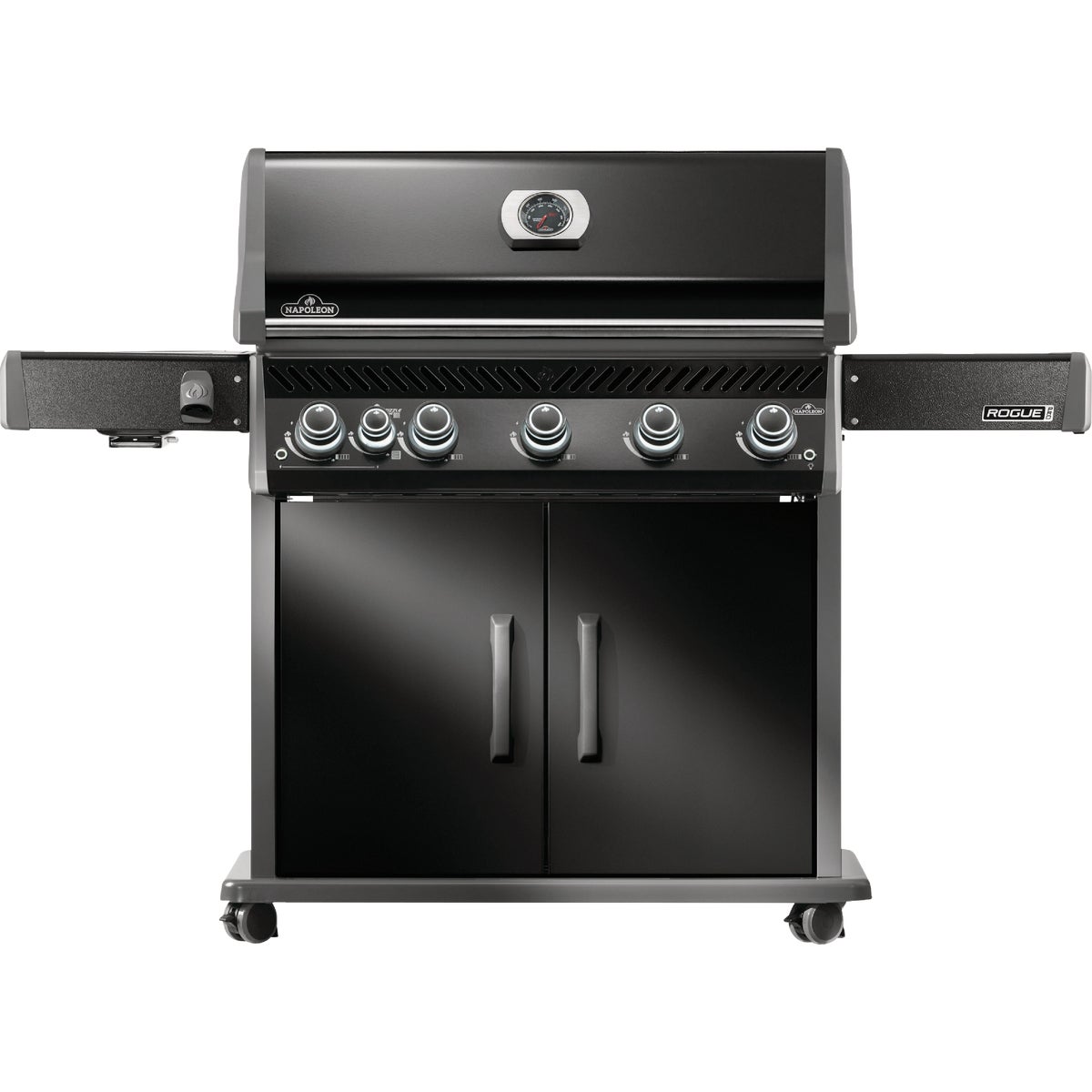 Napoleon Rogue Pro 625 5-Burner Natural Gas Grill with Infrared Side Burner, Black Image 1