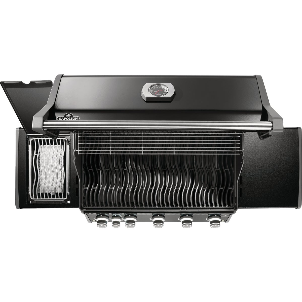 Napoleon Rogue Pro 625 5-Burner Natural Gas Grill with Infrared Side Burner, Black Image 4