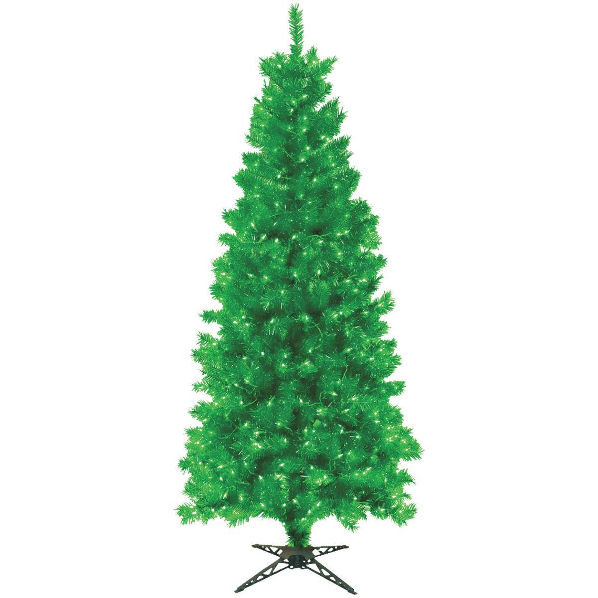 7' GRN TRANSPARENT TREE