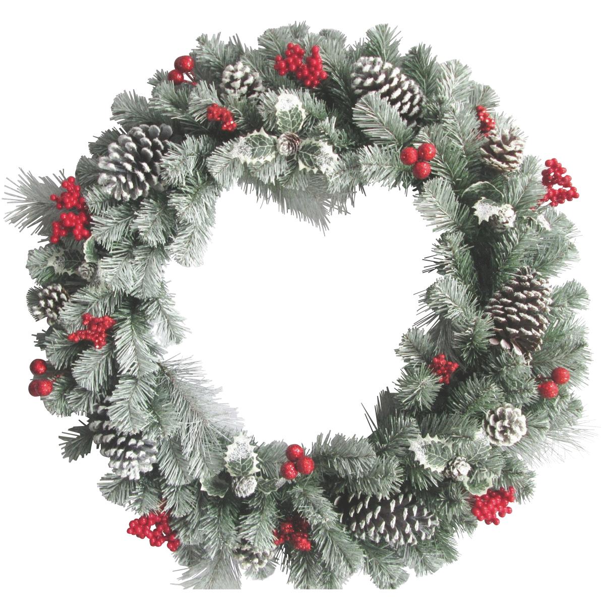 30" SNOWY PINE WREATH