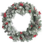 30" SNOWY PINE WREATH Image 1