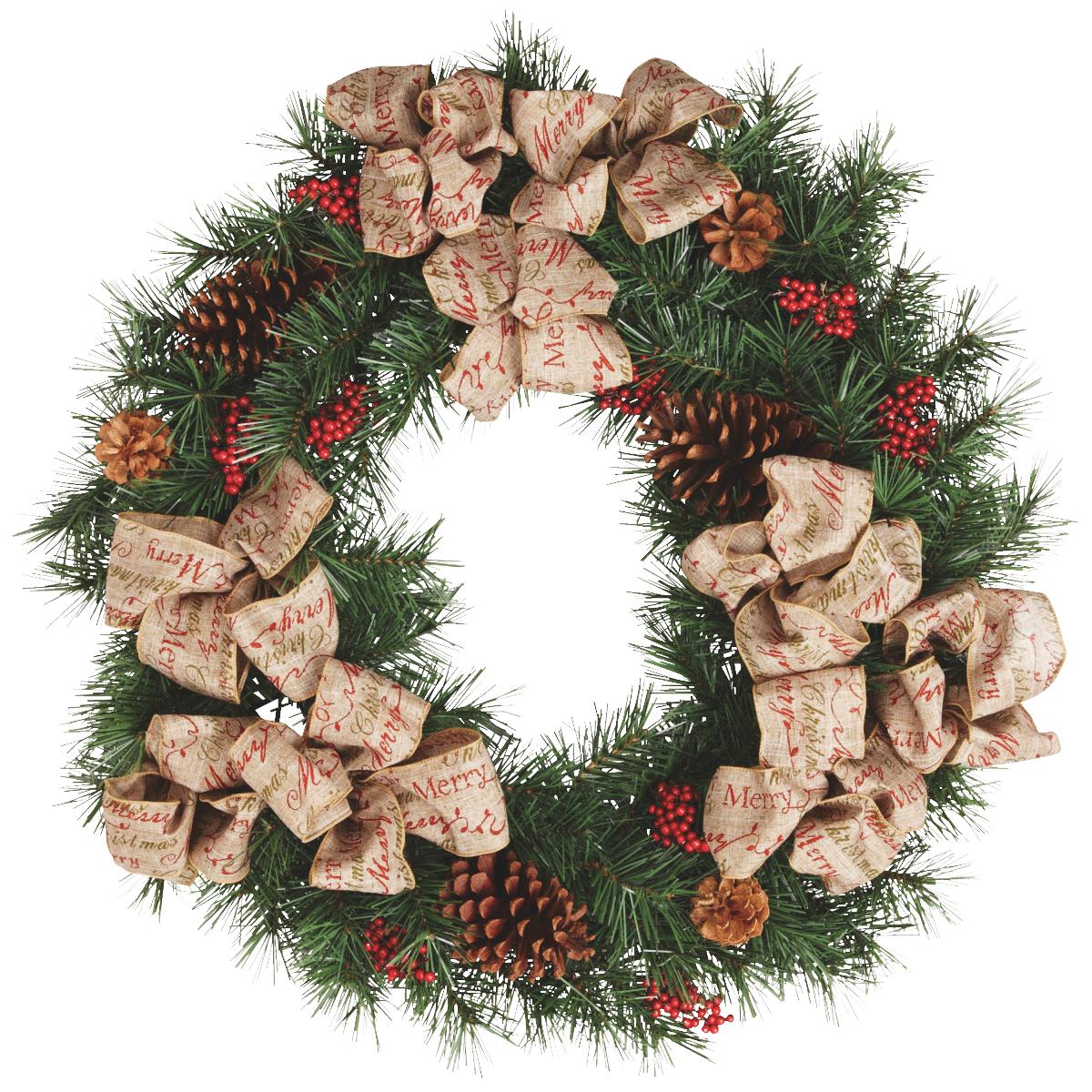 30" BERRY BURLAP WREATH