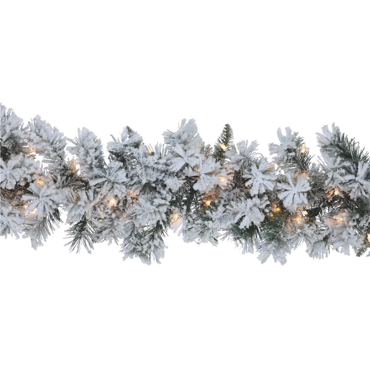 FLOCKED PINE GARLAND