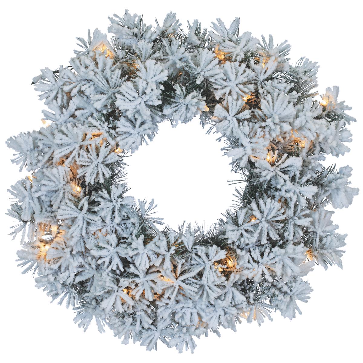 FLOCKED PINE WREATH