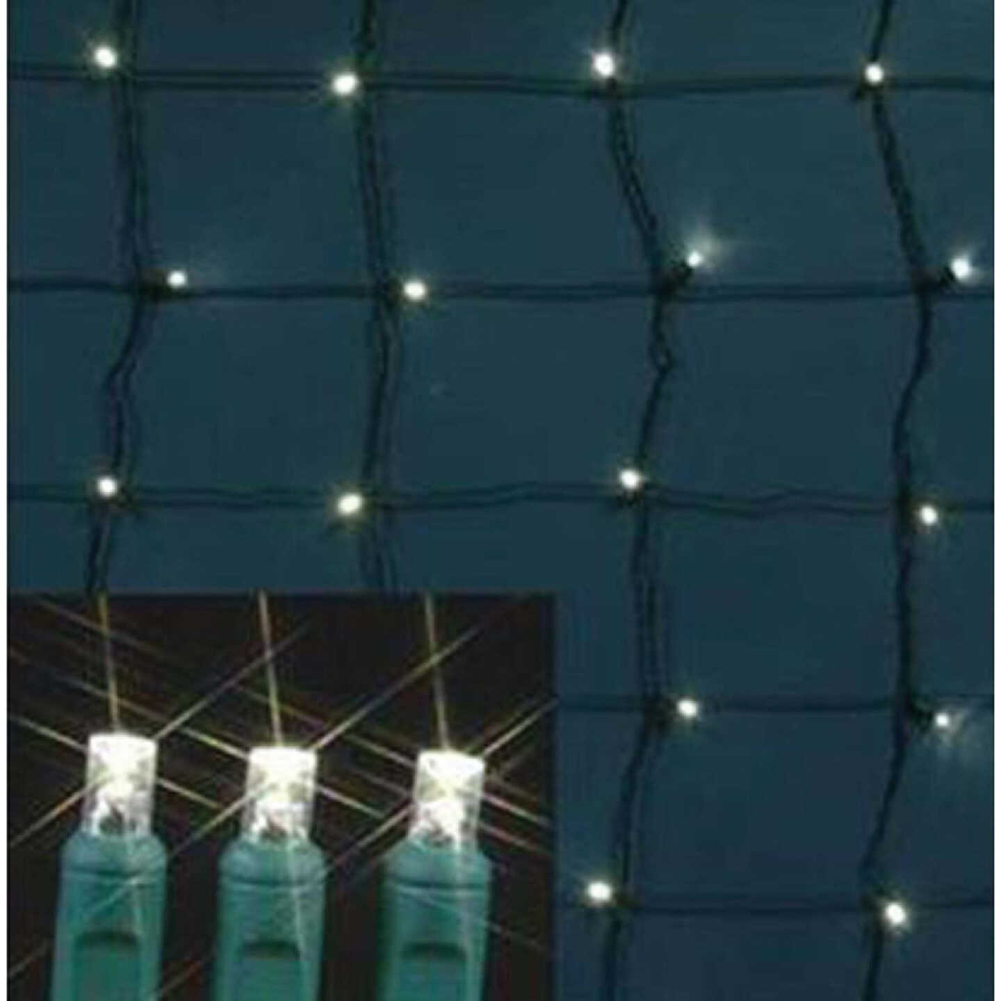 J Hofert Clear 70-Bulb M5 Twinkle LED 4 Ft. x 4 Ft. Net Light Set Image 1