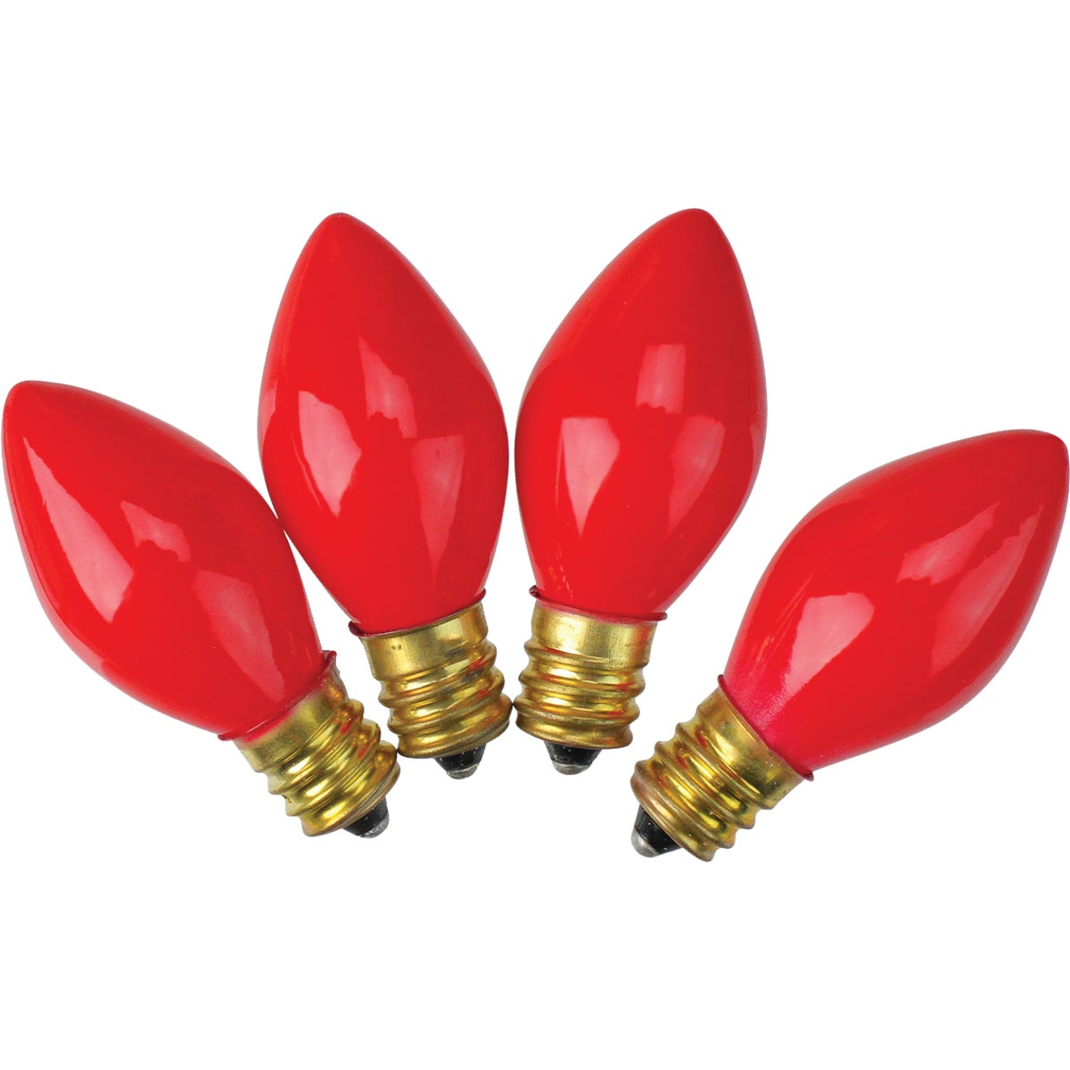 Home Impressions C7 Red Ceramic 125V Replacement Light Bulb (4-Pack)