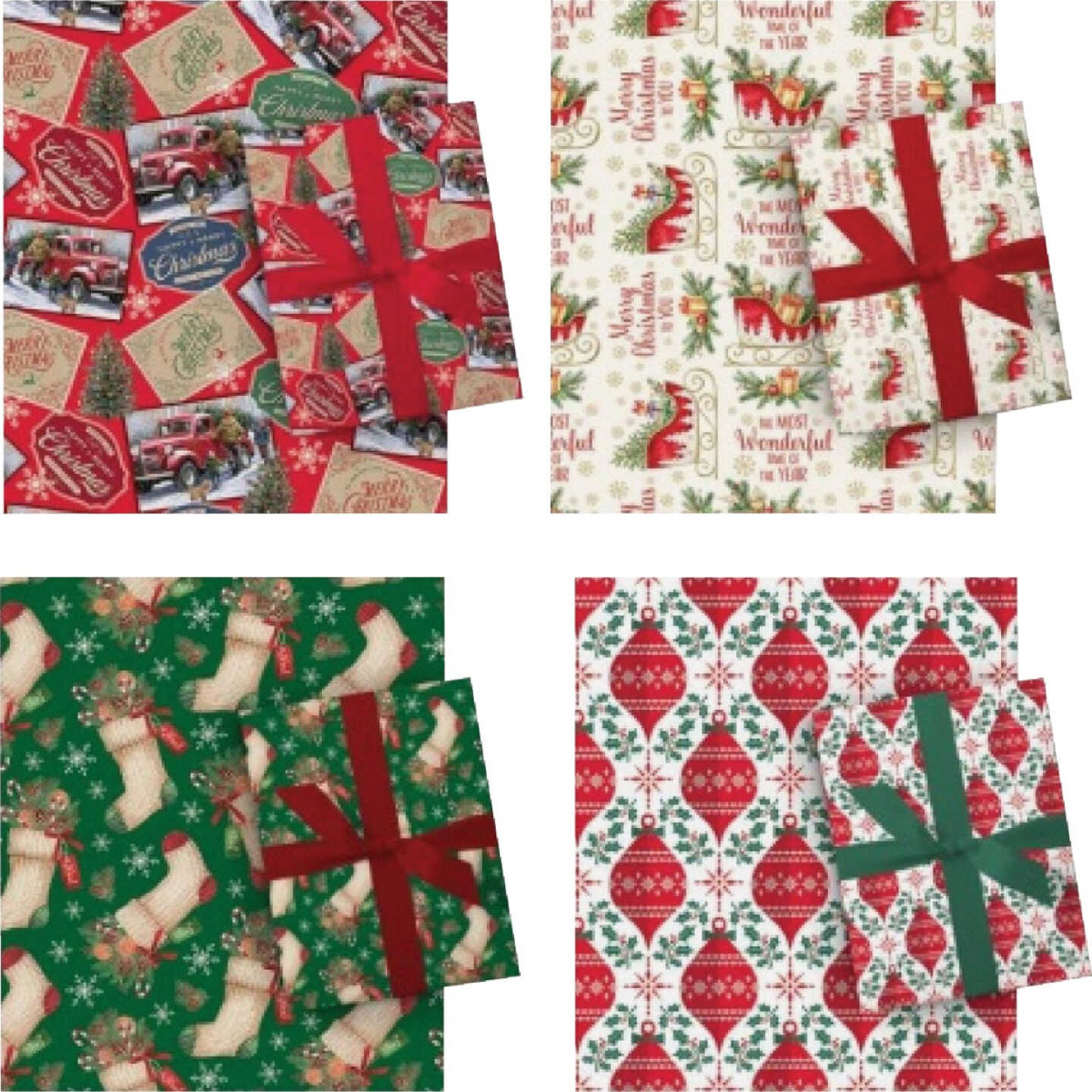 Paper Images Traditional 40 In. Christmas Gift Wrapping Paper Image 1