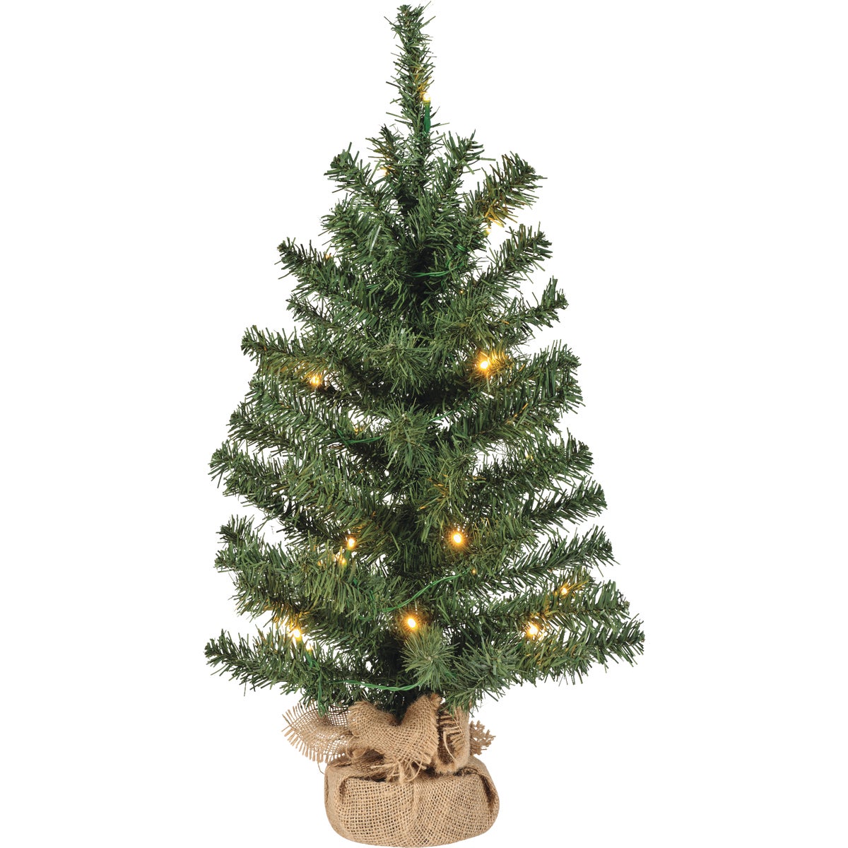Everlands 24 In. Imperial 20-Bulb Warm White LED Mini Prelit Artificial Christmas Tree