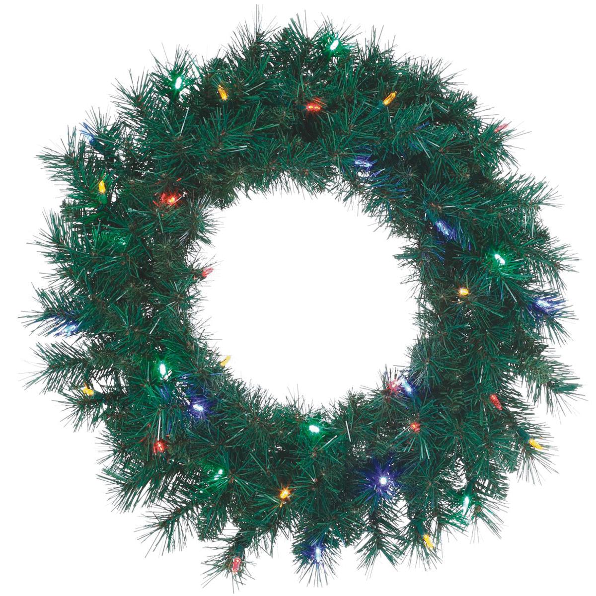 24"B/O LED TIFANY WREATH