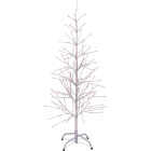 Holiday Bright Lights 4 Ft. Red & Pure White LED Double Twinkle Hollyberry Lighted Twig Tree Image 1