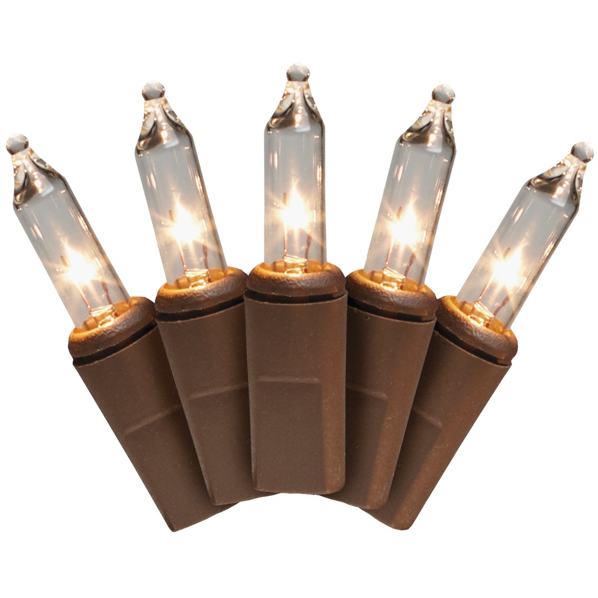 Home Impressions Clear 50-Bulb Mini Incandescent Light Set with Brown Wire