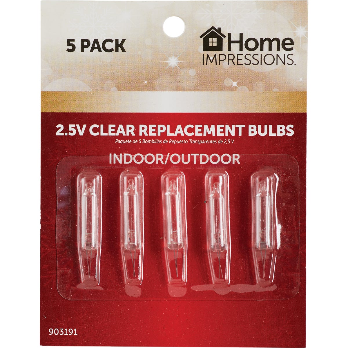 Home Impressions Mini Clear 2.5V Replacement Light Bulb (5-Pack)