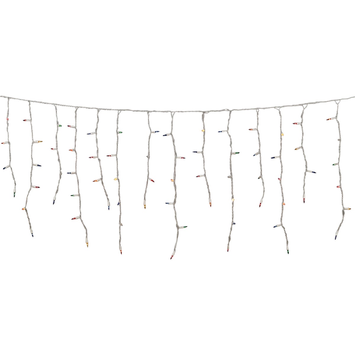 J Hofert Multi 150-Bulb Heavy-Duty Mini Incandescent Icicle Light Set with White Wire Image 2