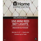 Home Impressions Red 150-Bulb Mini Incandescent 4 Ft. x 6 Ft. Heavy-Duty Net Light Set Image 2