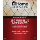 Home Impressions Blue 150-Bulb Mini Incandescent 4 Ft. x 6 Ft. Heavy-Duty Net Light Set Image 2