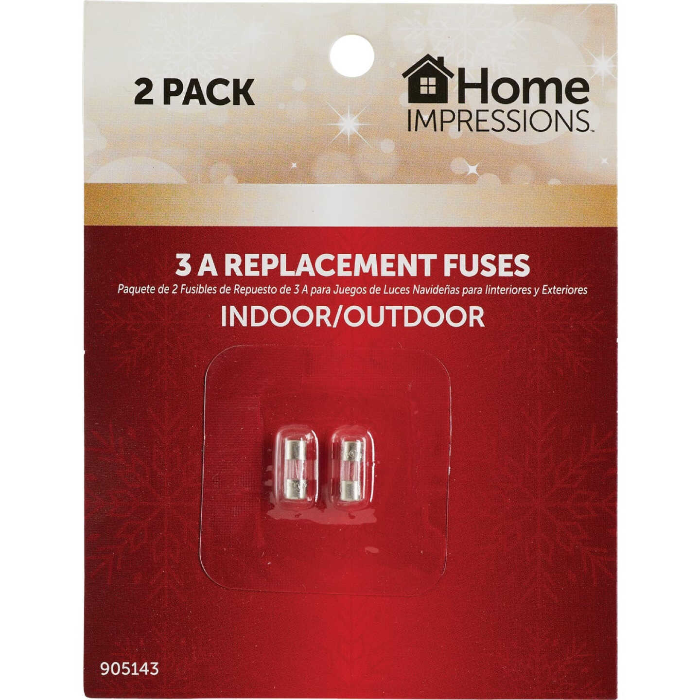Home Impressions 3A Glass Christmas Light Set Fuses (2-Pack) Image 1