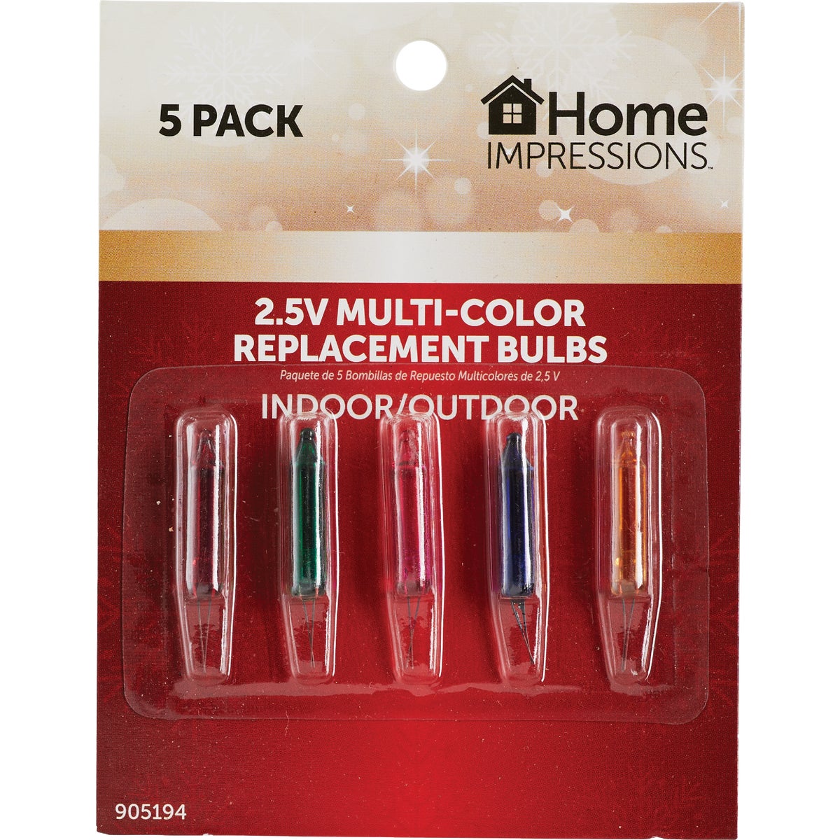 Home Impressions Mini Multi 2.5V Replacement Light Bulb (5-Pack)