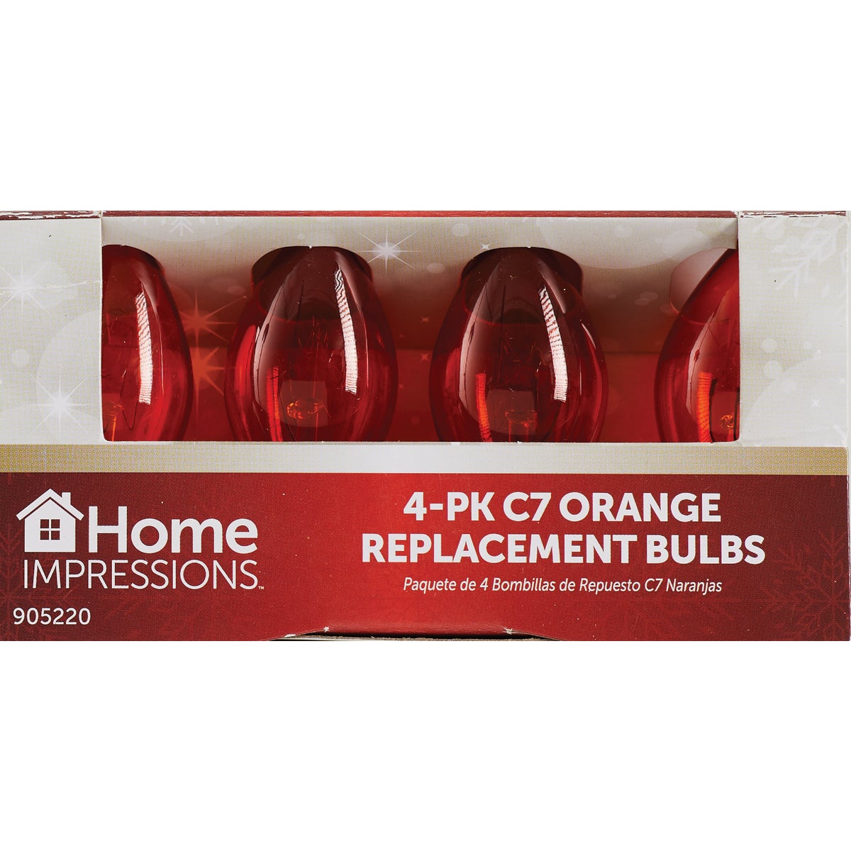 Home Impressions C7 Orange Transparent 125V Replacement Light Bulb (4-Pack) Image 2