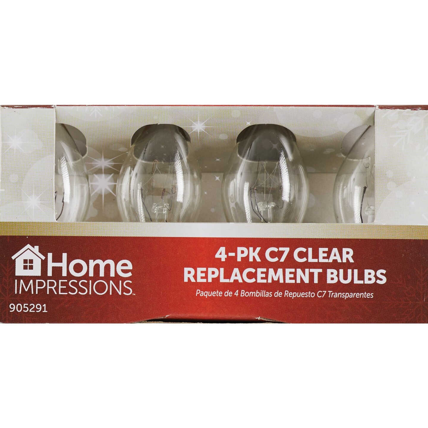 Home Impressions C7 Clear Transparent 125V Replacement Light Bulb (4-Pack) Image 2