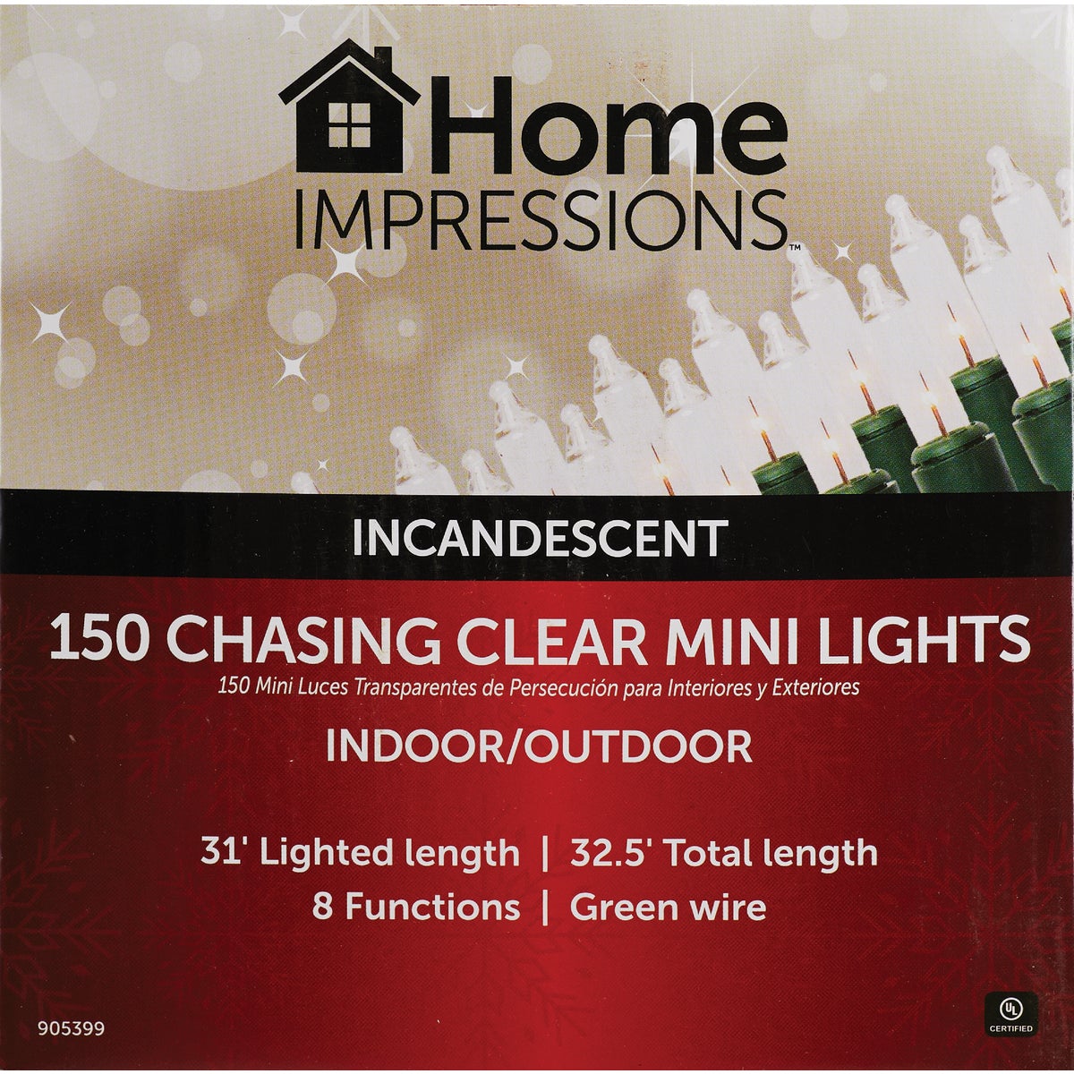 Home Impressions Clear 150-Bulb Mini Incandescent Chasing Light Set Image 2