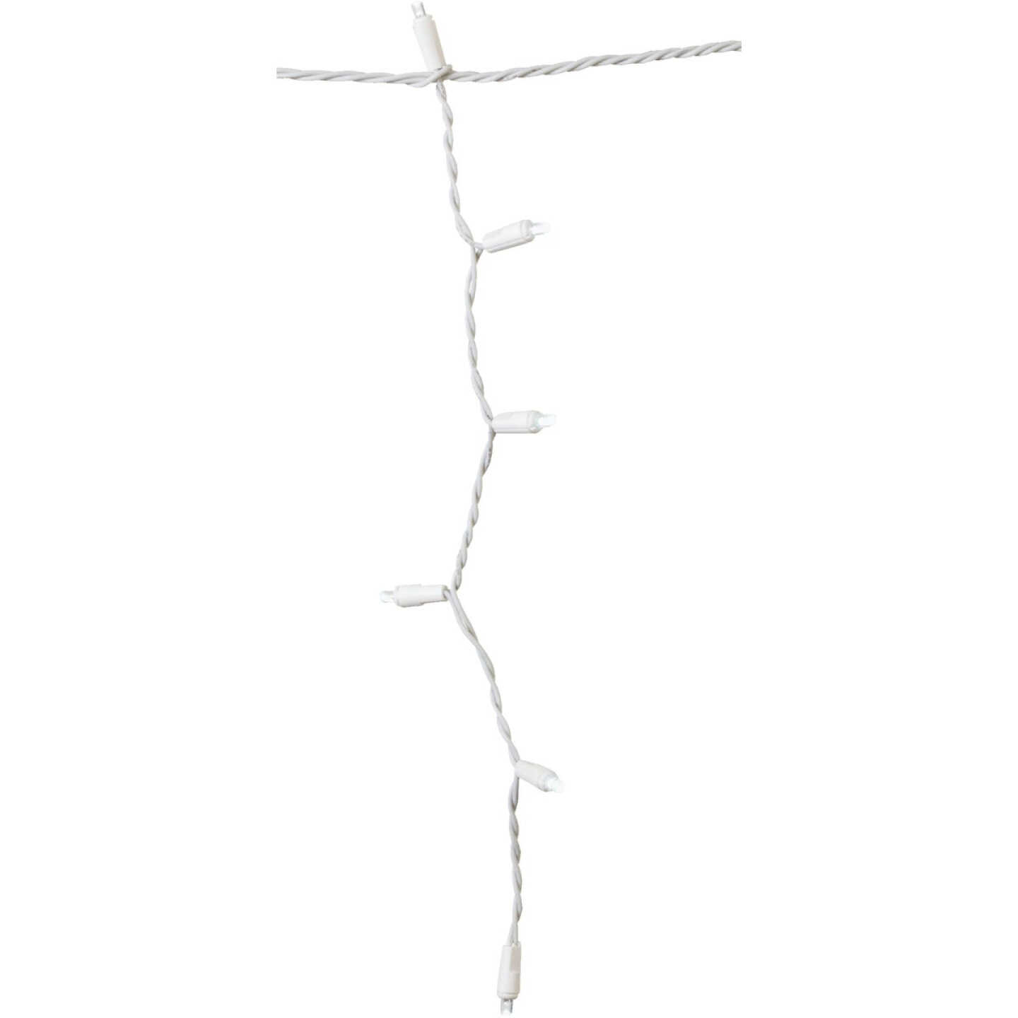 J Hofert Pure White 100-Bulb M5 LED Icicle Light Set with White Wire Image 4