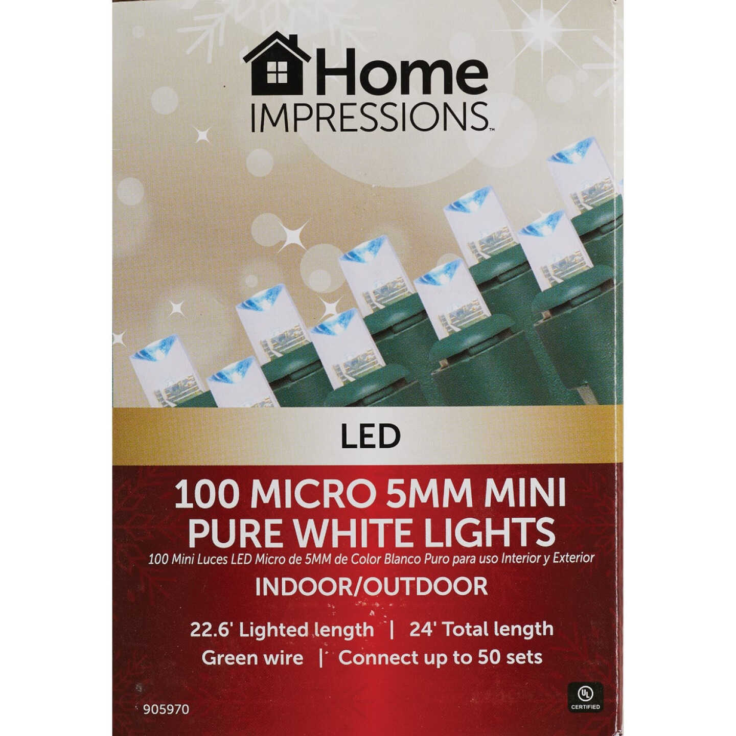 Home Impressions Pure White 100-Bulb Micro 5MM Mini LED Light Set Image 2