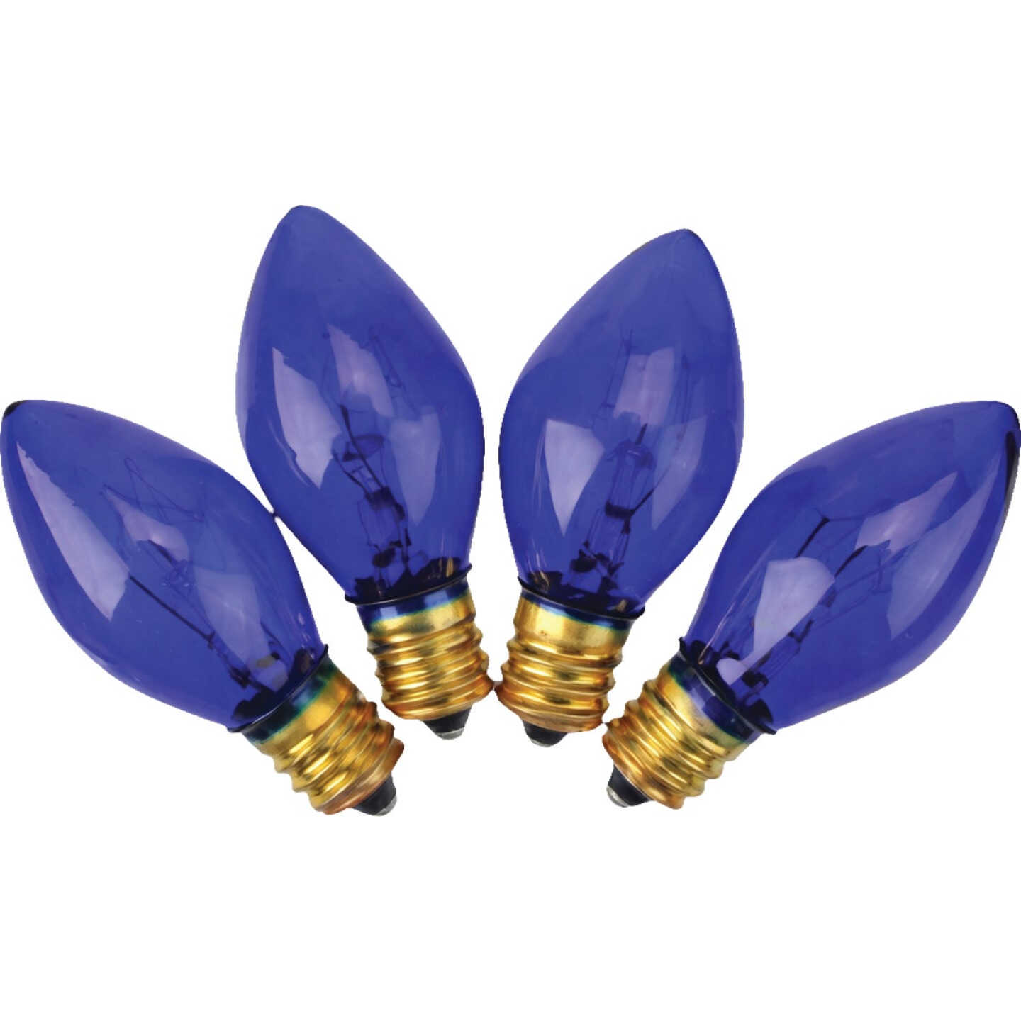 Home Impressions C9 Blue Transparent 125V Replacement Light Bulb (4-Pack) Image 1
