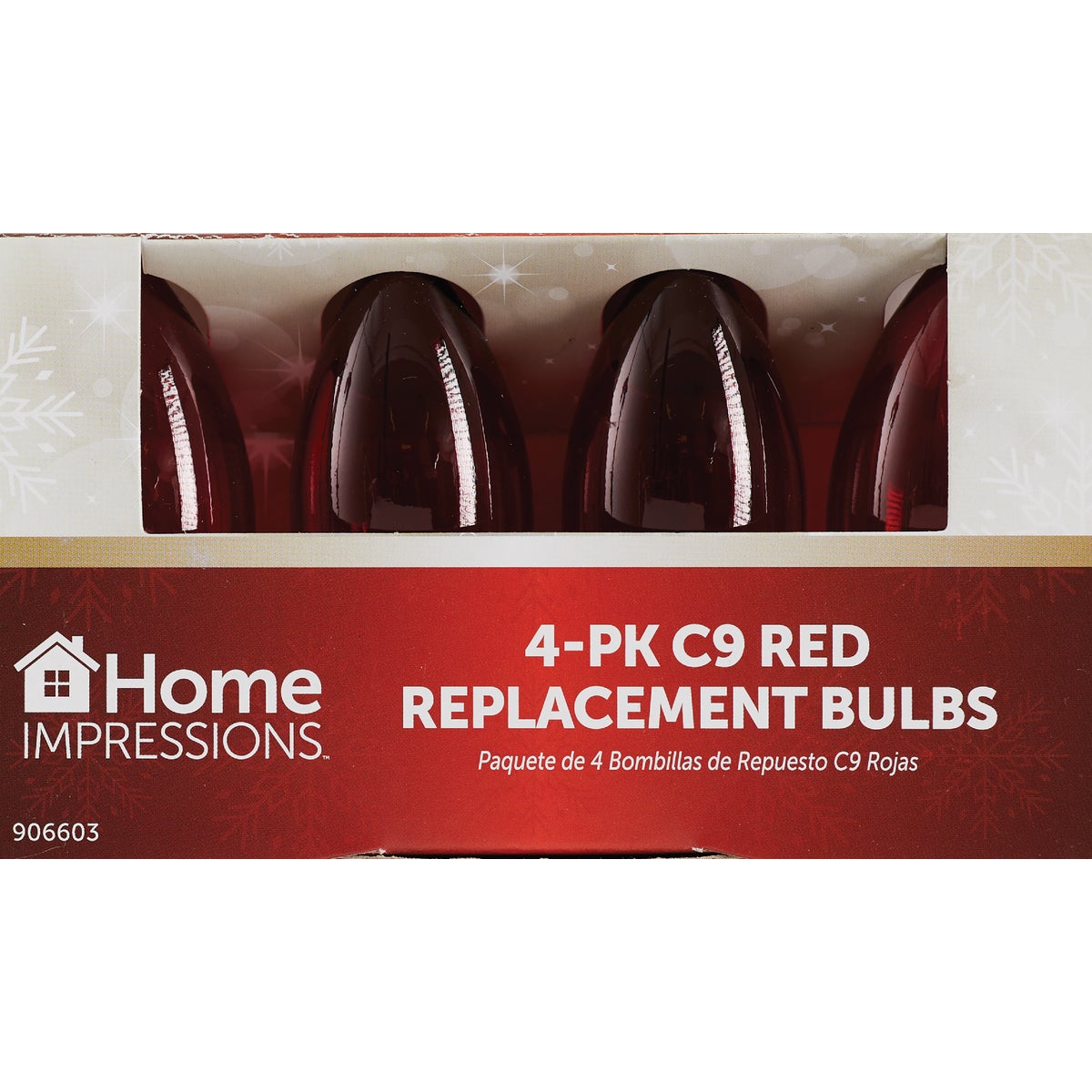 Home Impressions C9 Red Transparent 125V Replacement Light Bulb (4-Pack) Image 2