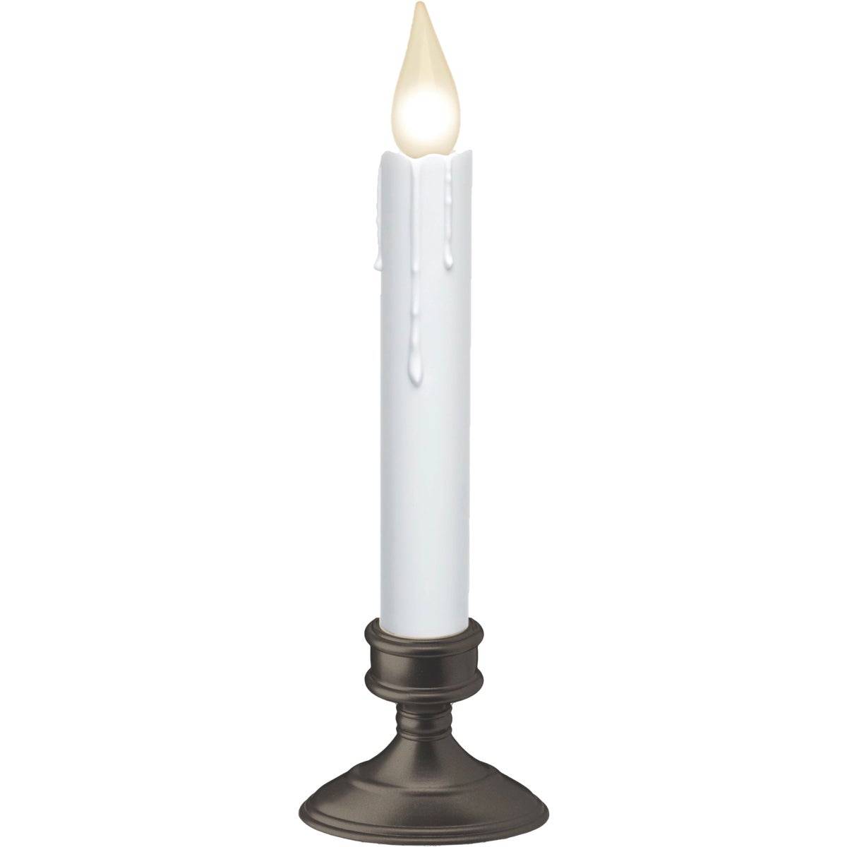 Xodus 2.5 In. x 8 In. H. x 1.5 In. D. Aged Bronze Base Battery Operated Hot Spot Candle with 6 Hour Repeating Timer