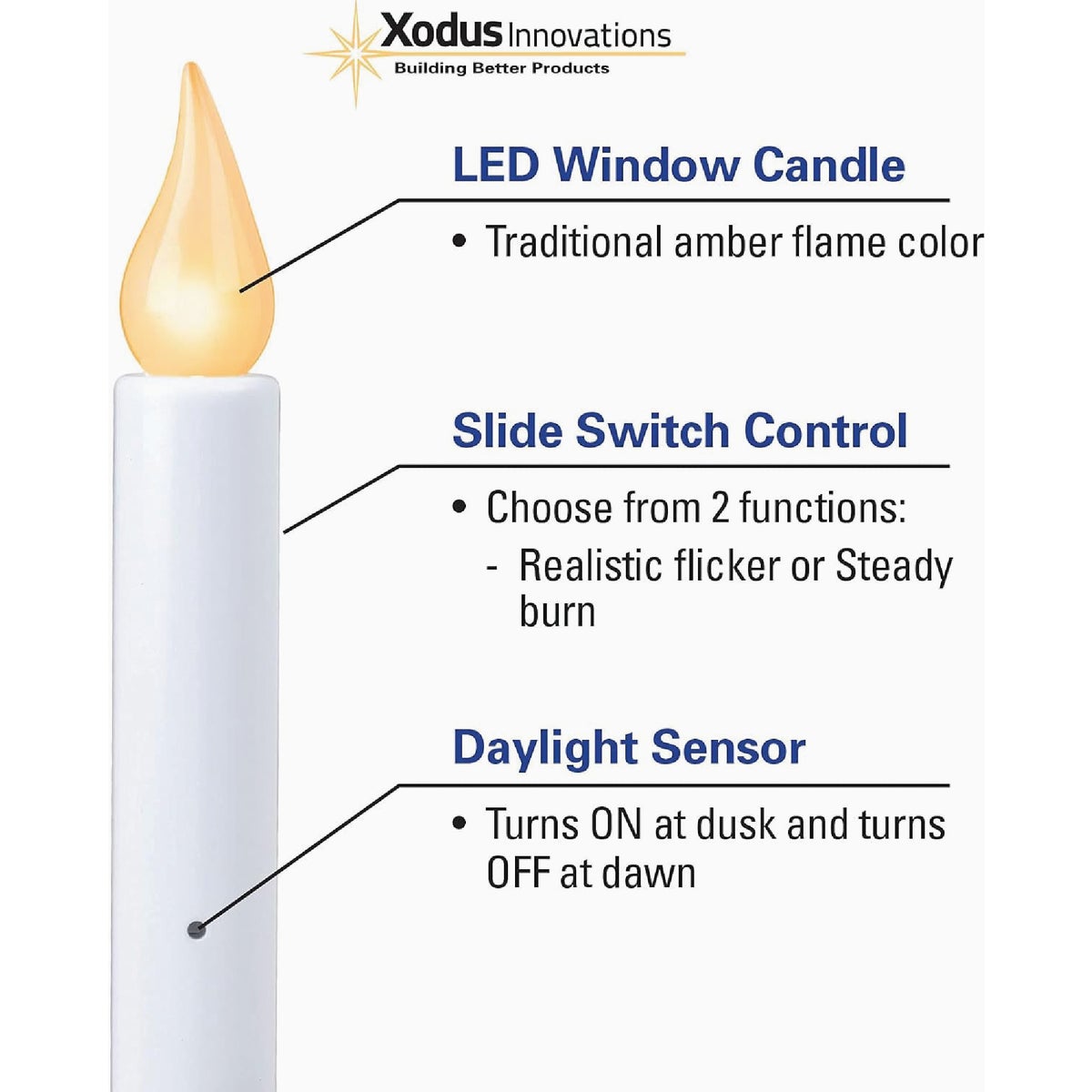 Xodus 3.5 In. W. x 8.5 In. H. x 2 In. D. Aged Bronze Flickering LED Battery Operated Candle Image 3