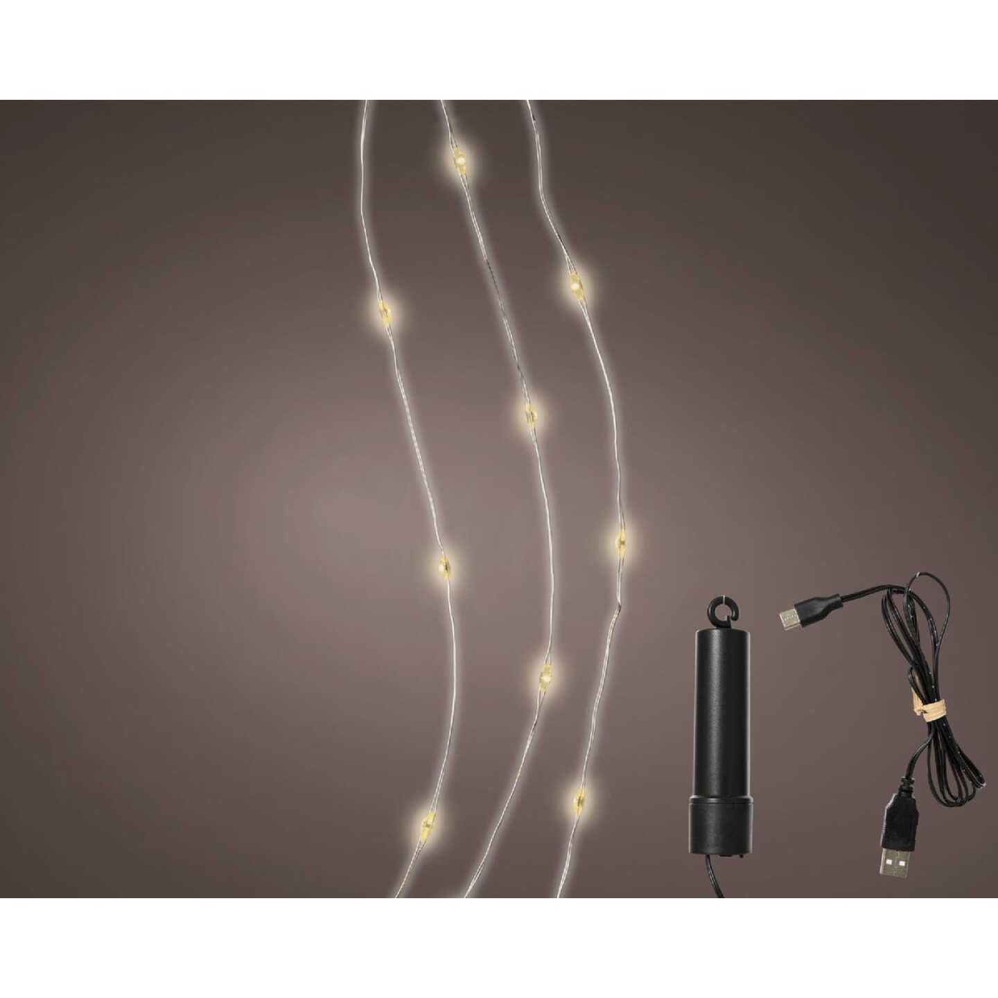 Lumineo Duracharge 16 Ft. Warm White Micro LED Rechareable Light Set Image 2