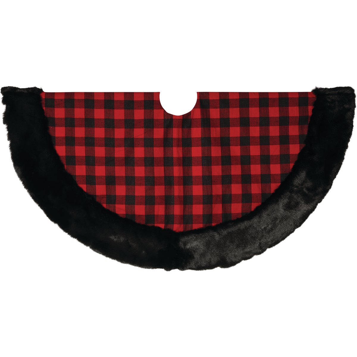 Gerson 48 In. Plaid Polyester/Cotton Christmas Tree Skirt