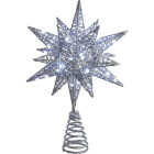 Kurt Adler 11 In. 60 Warm White Twinkling LED Silver Starburst Treetop Image 1