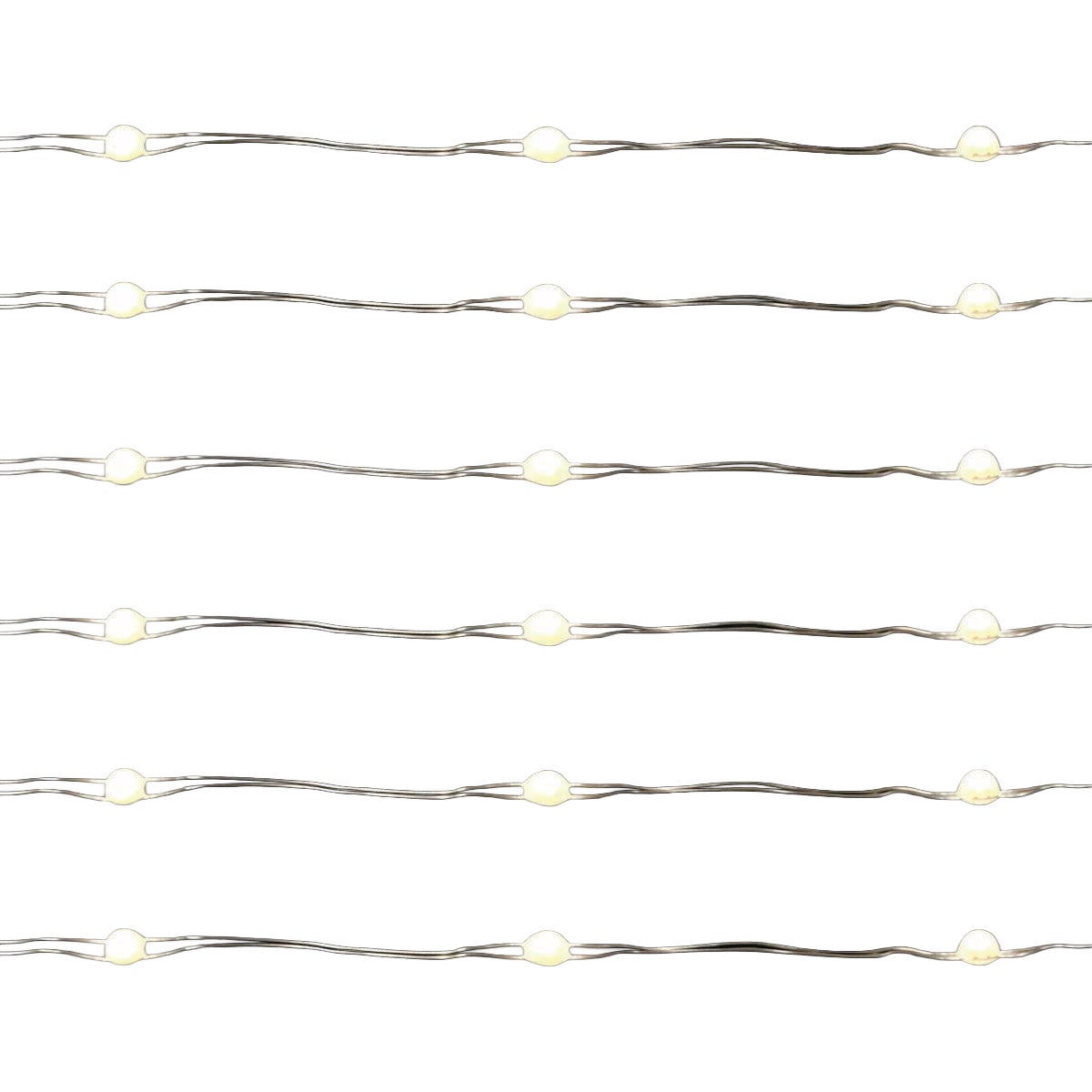 Holiday Bright Lights 50-Bulb Pure White Big Seed Micro LED Battery Operated Light Set with Silver Wire Image 1