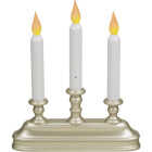 Xodus 10-1/4 In. x 9 In. x 2 In. Pewter LED Battery Operated Dual Candelabra Image 1