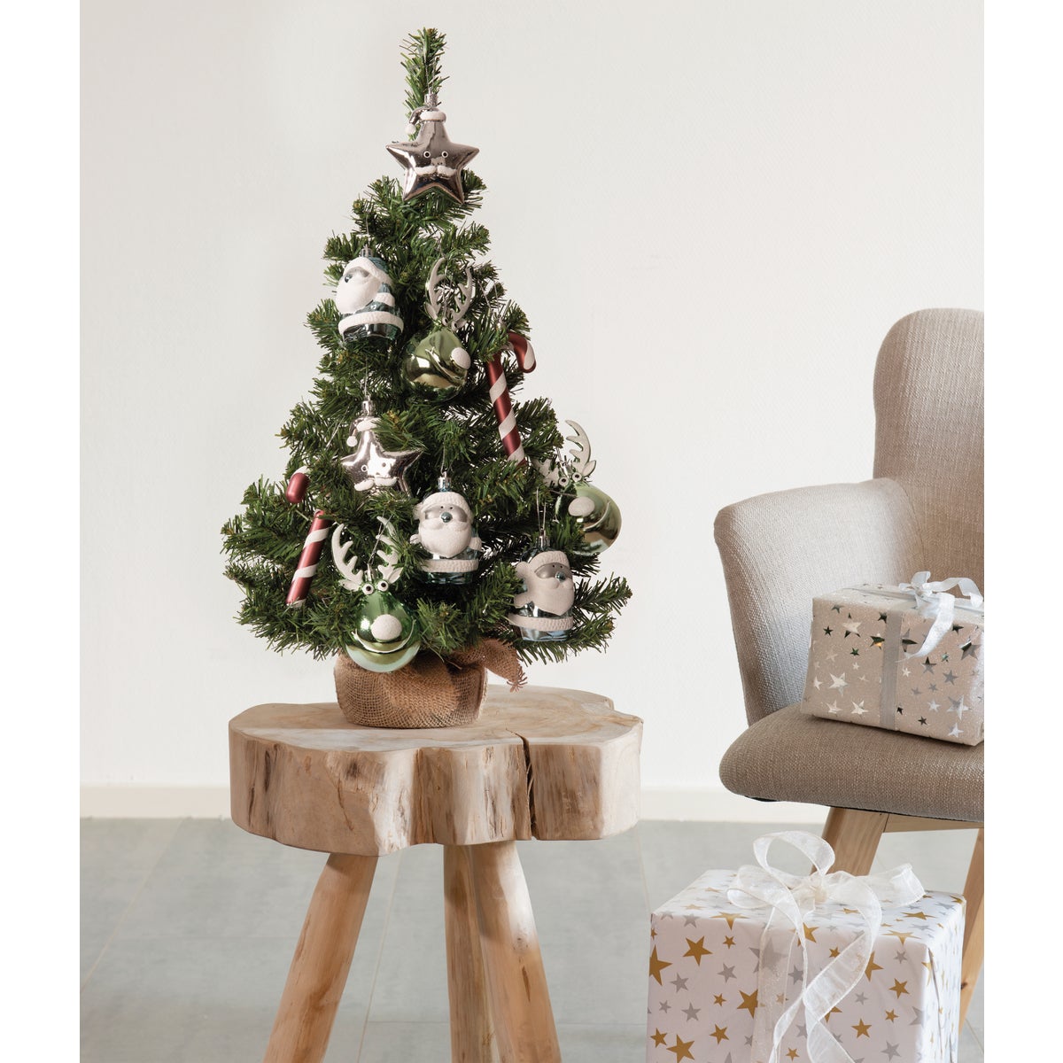 Everlands Imperial 2 Ft. Mini Christmas Tree with Multi Colored Ornaments