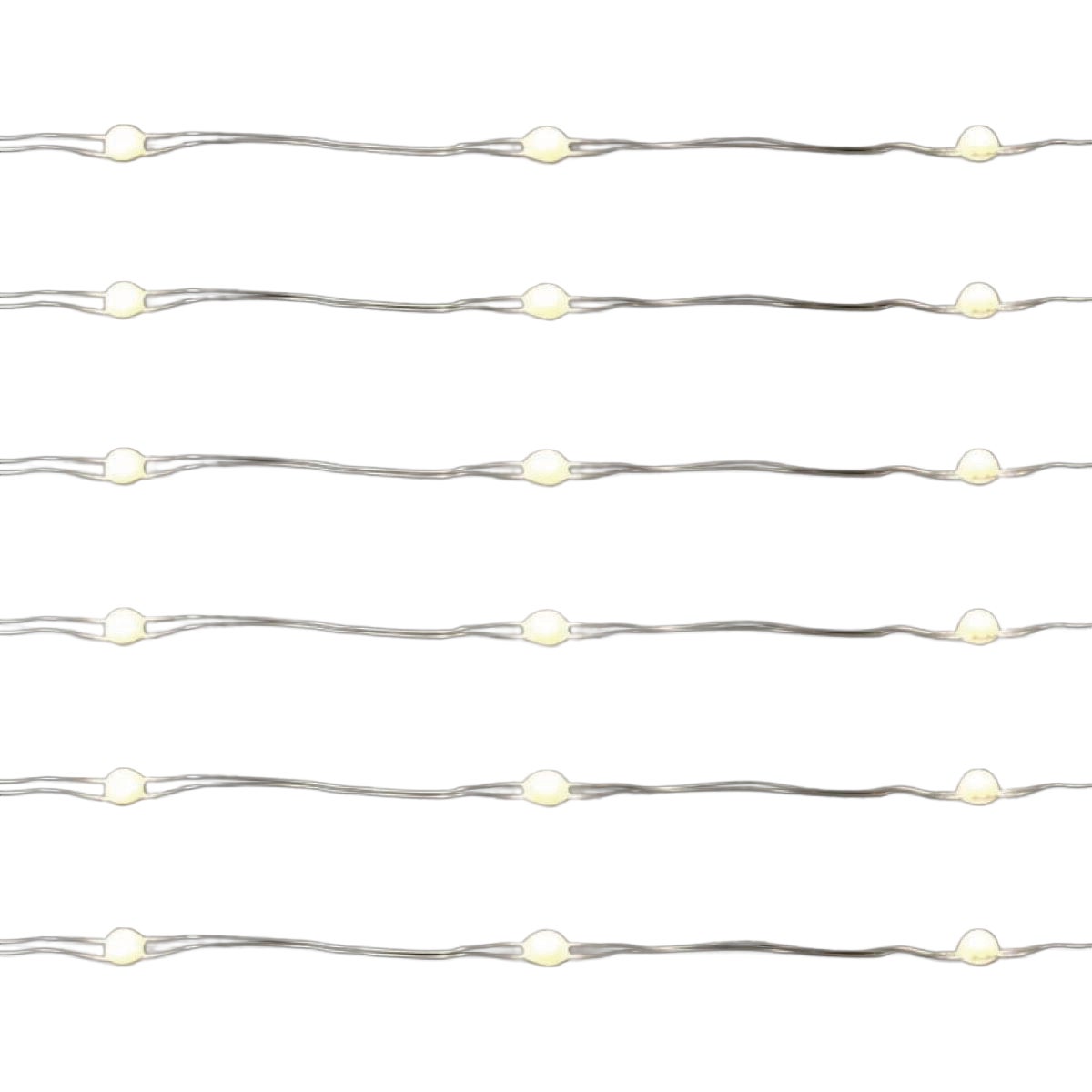 Holiday Bright Lights 100-Bulb Pure White Big Seed Micro LED Battery Operated Light Set with Silver Wire Image 1