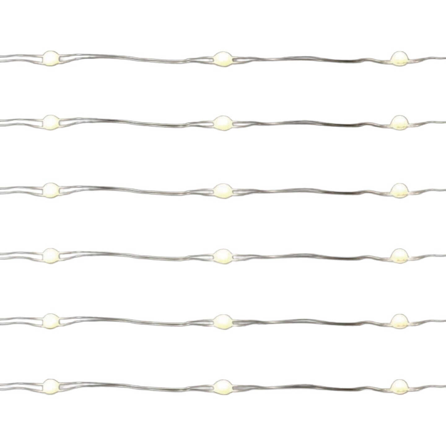 Holiday Bright Lights 100-Bulb Pure White Big Seed Micro LED Battery Operated Light Set with Silver Wire Image 1