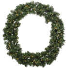 Everlands Imperial 23 In. 50-Bulb Warm White LED Soft Needle Pine Prelit Wreath Image 1