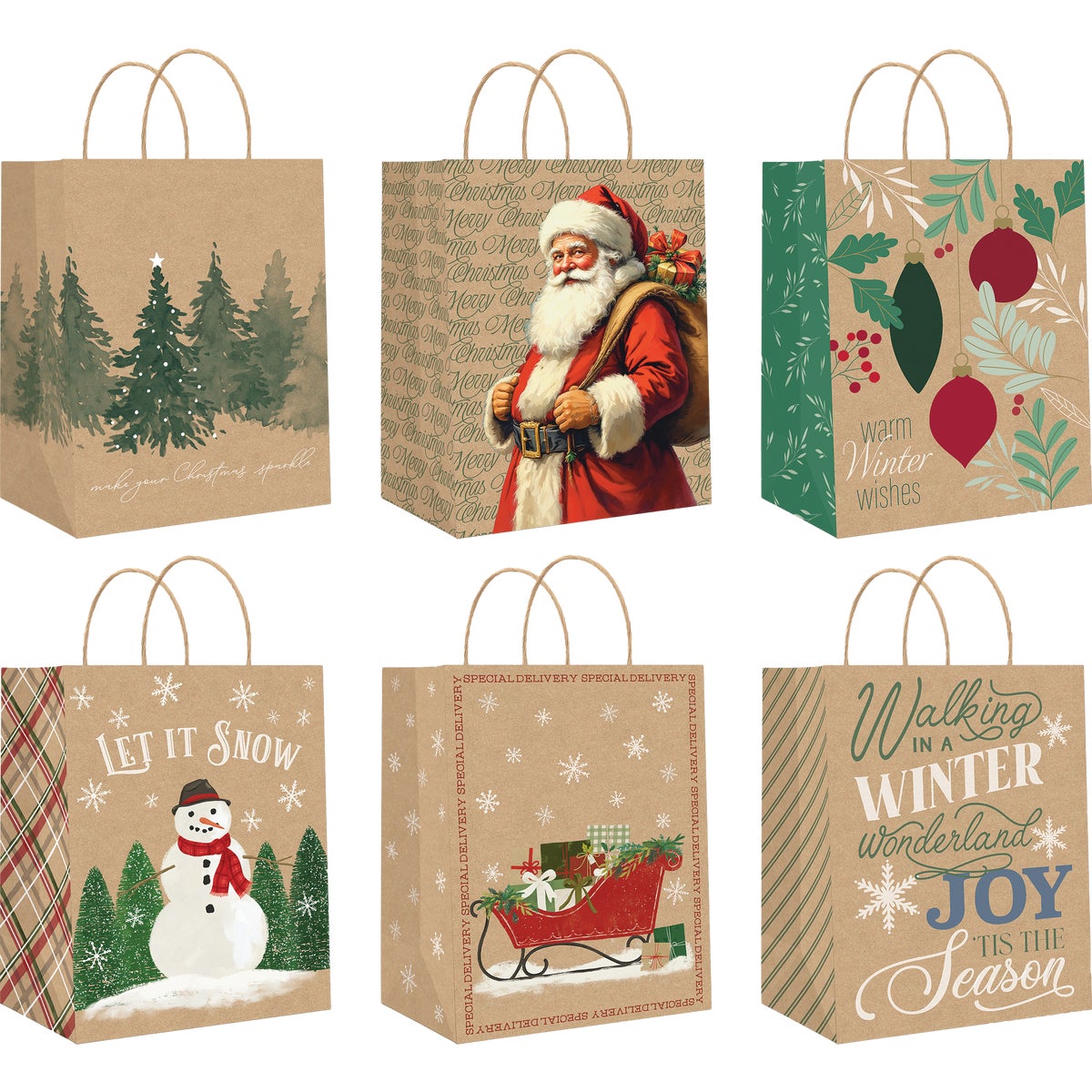 Paper Images Large Kraft Paper Assorted Gift Bag