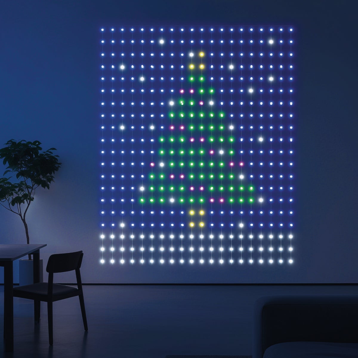 Ollny RGBIC 400-Bulb LED 4.9 Ft. x 6.6 Ft. Smart Curtain Light Set Image 2