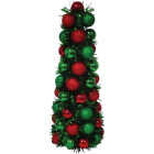 Youngcraft 17 In. Red & Green Shatterproof Cone Specialty Tree Image 1