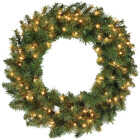 Holiday Wonderland 30 In. 100-Bulb Warm White LED PVC Mixed Needle Wreath Image 1