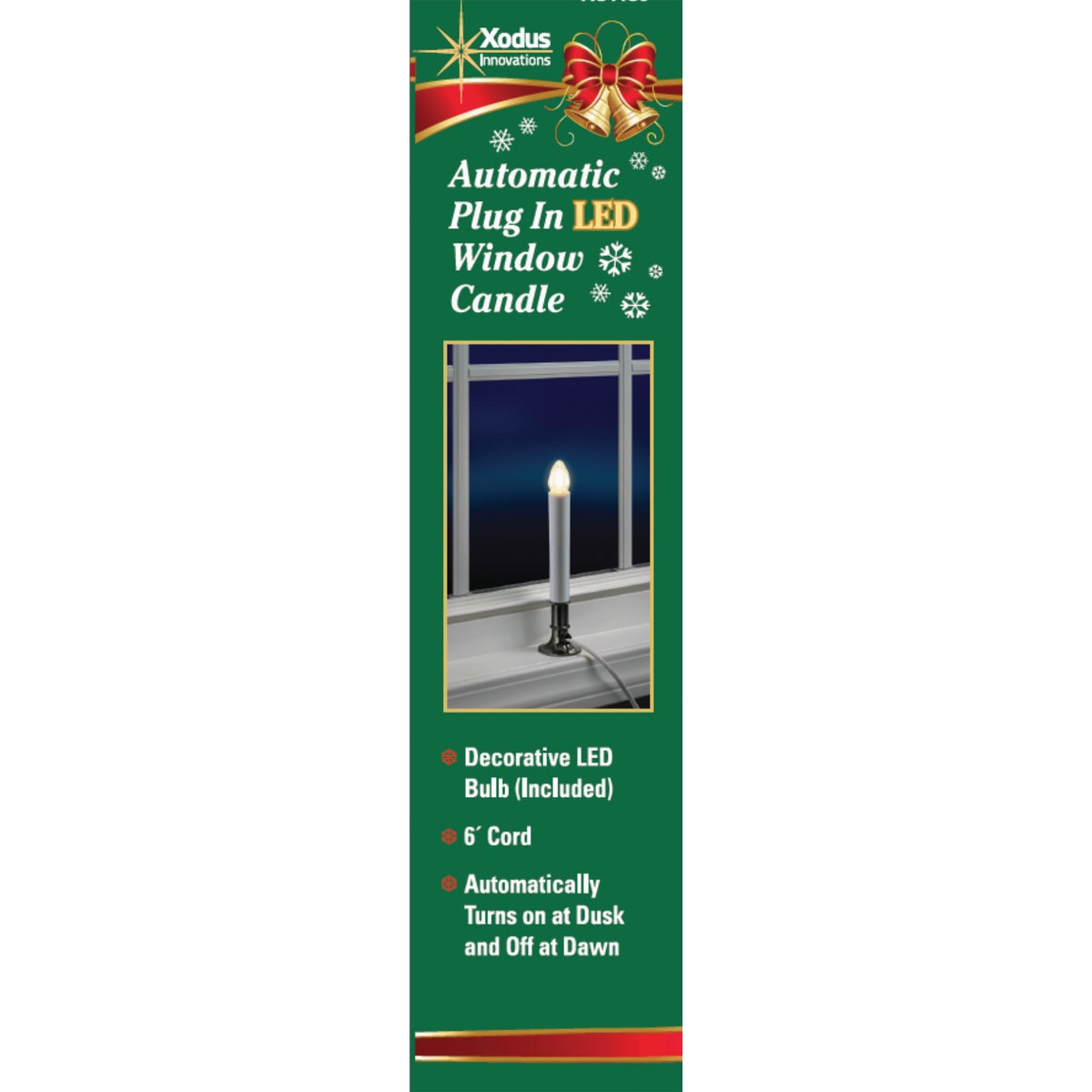 Xodus 8 In. H. x 1.75 In. D. Brass Finish Base Plug In Candle with 6 Hour Repeating Timer and Replaceable LED C7 Bulb Image 2