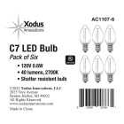Xodus Clear 0.6W C7 LED Candle Light Bulb (6-Pack) Image 2