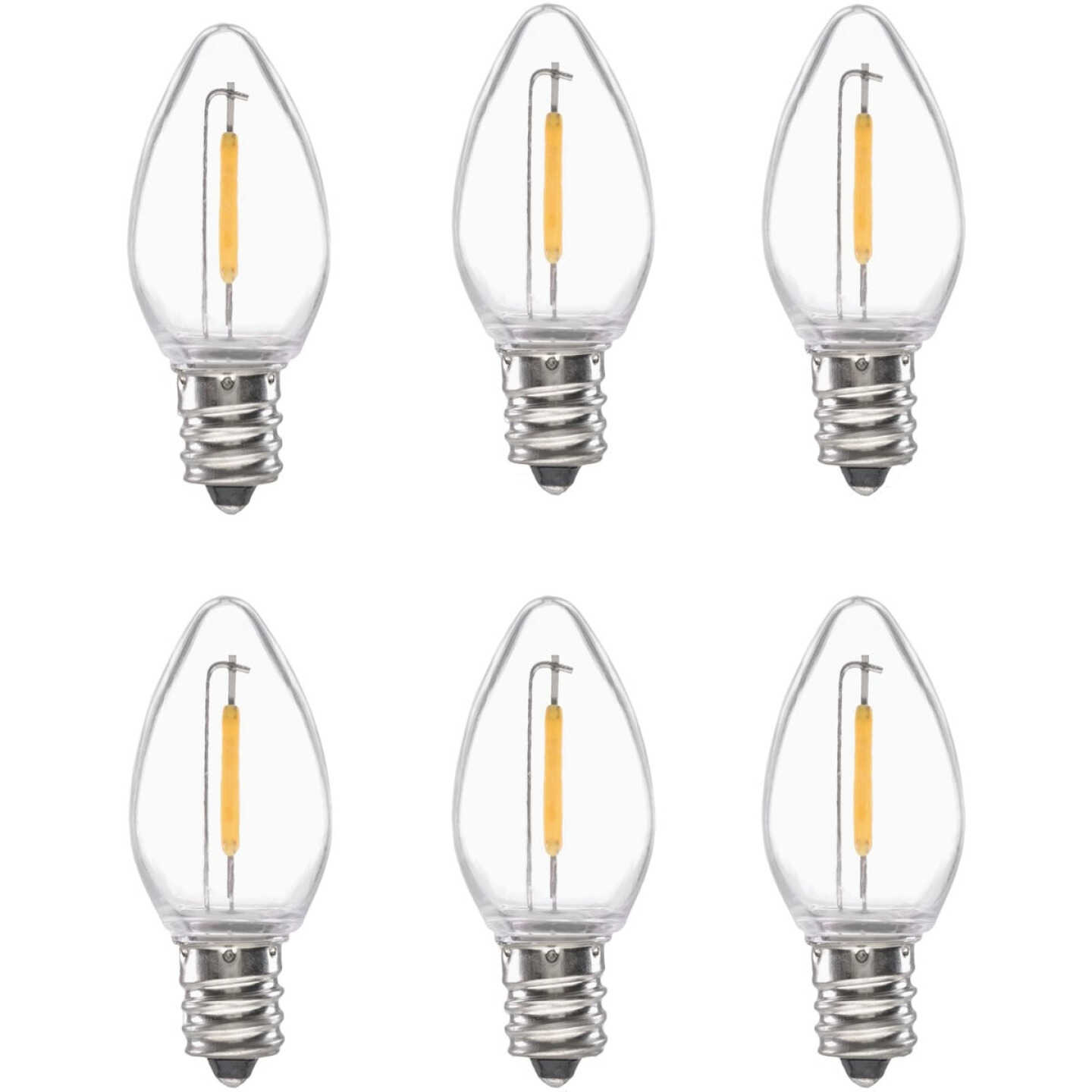 Xodus Clear 0.6W C7 LED Candle Light Bulb (6-Pack) Image 1