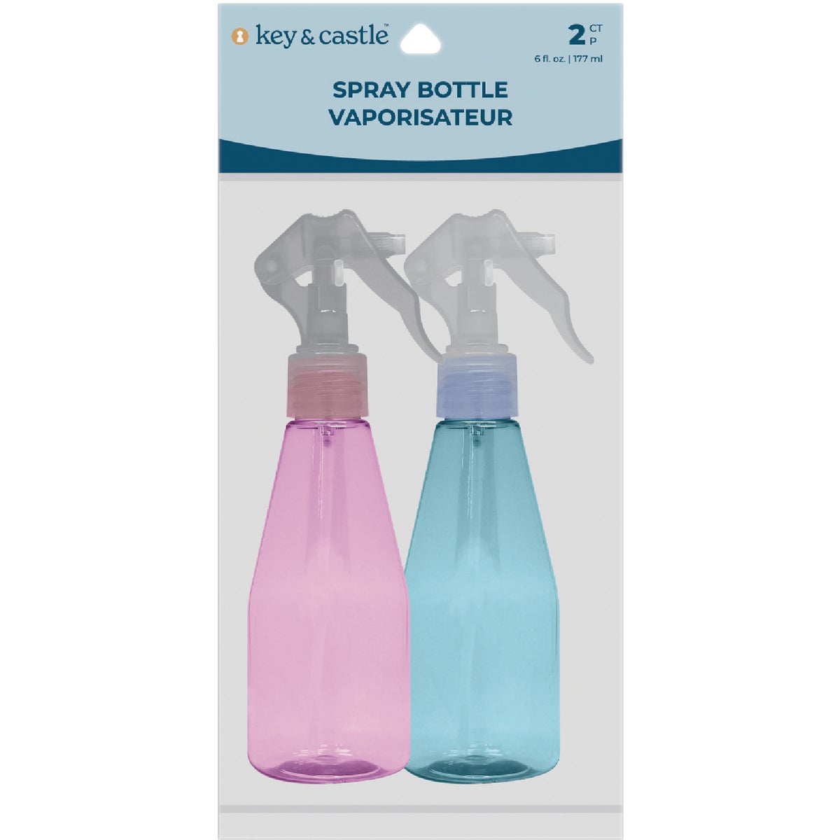 Key & Castle 6 Oz. Plastic Spray Bottle (2-Pack)
