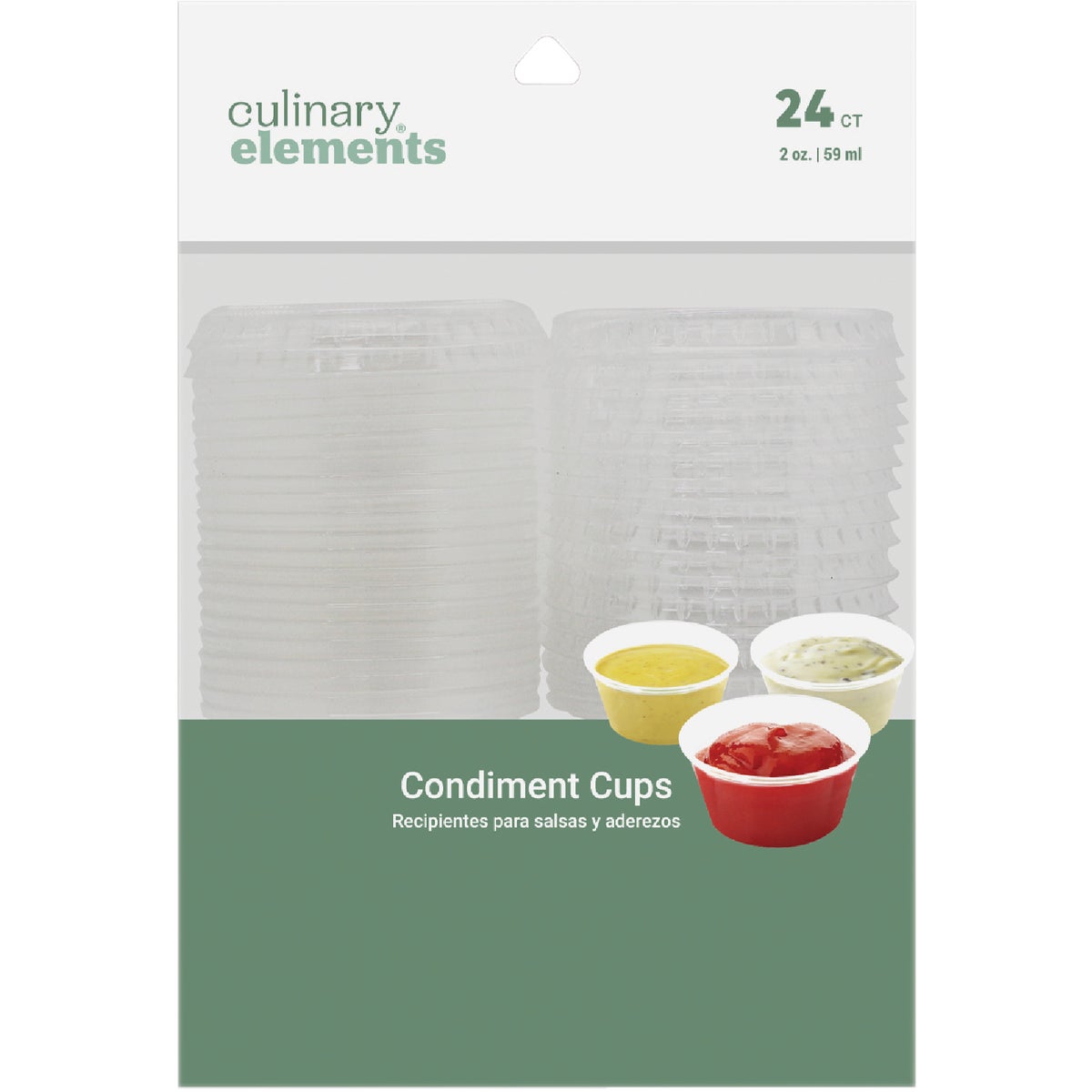 Culinary Elements 2 Oz. Clear Plastic Condiment Cups with Lids (24-Pack)